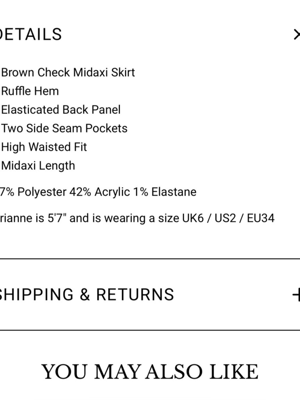 Disturbia Wrenna Ruffle Hem
Check Midaxi Skirt - Picture 6 of 9